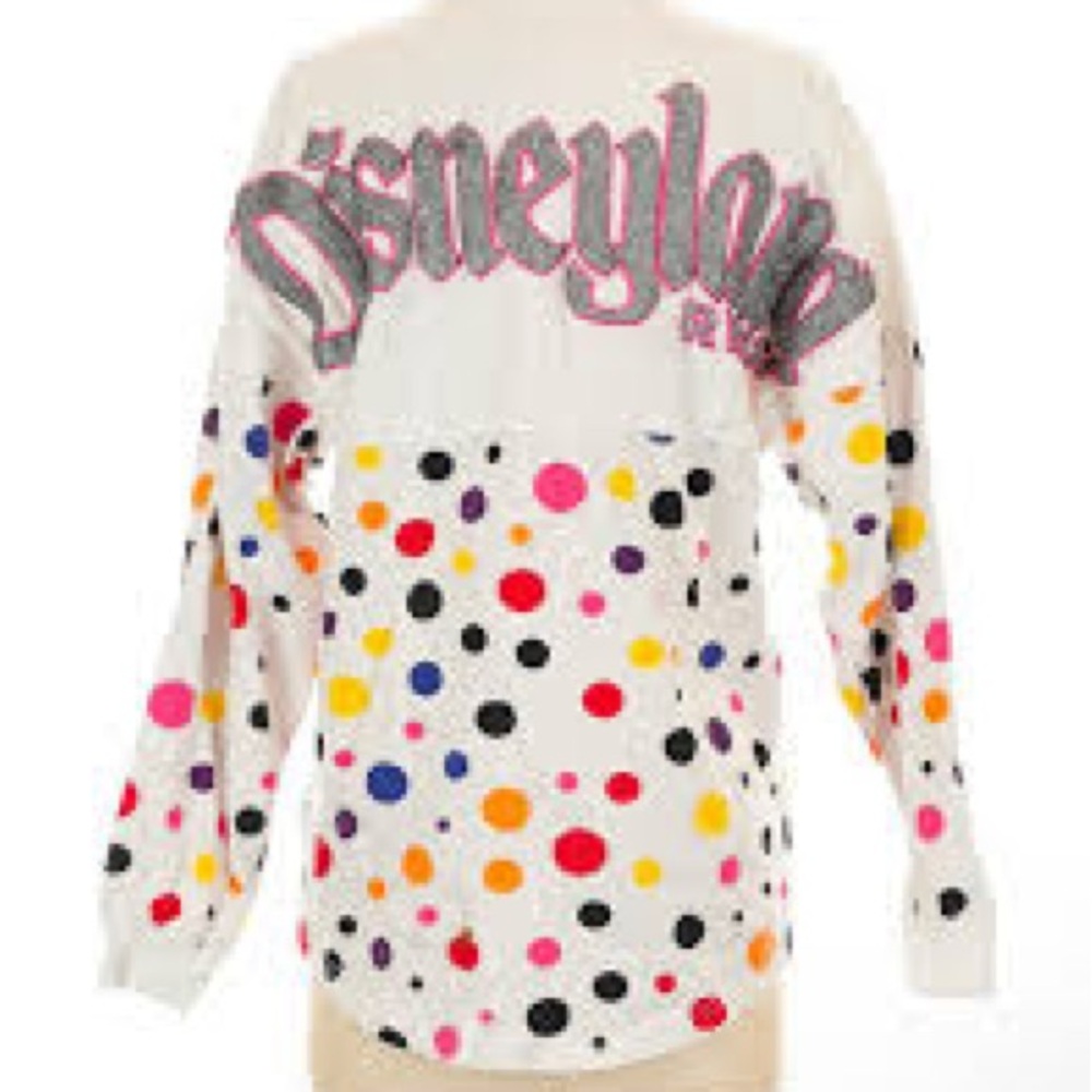 Disney Long Sleeve Shirt with Colorful Polka Dots